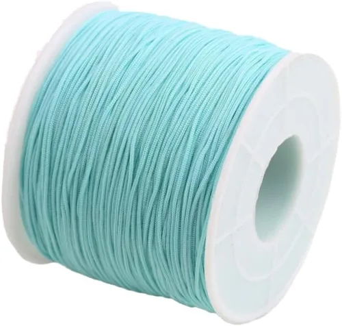 Vista 16 de Cordón de nailon de 0.020 in, hilo de ajuste para nudos chinos, collares, joyería, macramé, cuentas, pulseras de 150 yardas (negro)