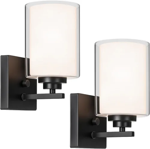 Vista 32 de VerRon Juego de 2 apliques de pared para baño, lámparas modernas de tocador, faroles de montaje de bronce cepillado al óleo, luces de pared