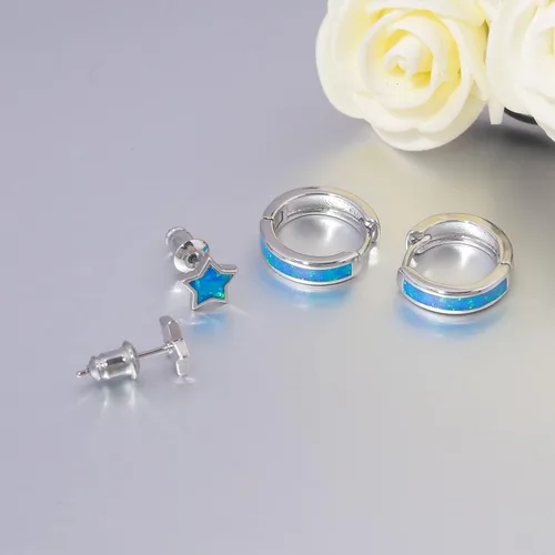 Vista 68 de CiNily Aretes Huggie de ópalo con bisagras, chapados en oro, hipoalergénicos, pequeños aretes de aro para mujeres, adolescentes, niñas, hombres