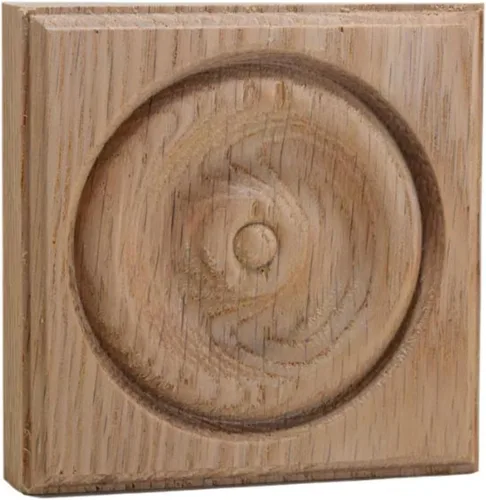 Vista 4 de EWAP40 Rosette Casing Corner Block 1" x 4" Cuadrado Sin Terminar, Cereza