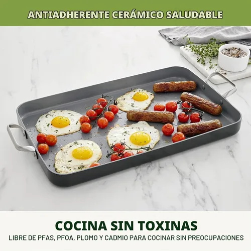 Vista 2 de GreenPan Valencia Pro - Sartén antiadherente de cerámica de doble quemador