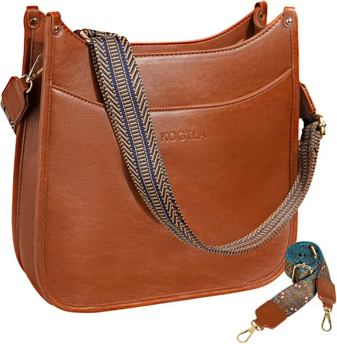 Vista 2 de KOGTLA Hobo Crossbody Leather Bags with Guitar Strap for Women