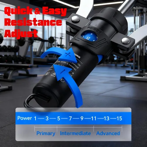 Vista 4 de Mymus CoreFlex Twister Pro, máquina de prensa de pecho de energía hidráulica, barra giratoria ajustable todo en uno, 22-440 libras, entrenador