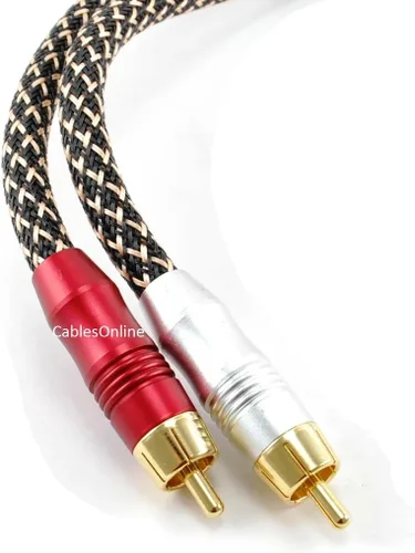 Vista 2 de Cable de audio 2-RCA macho a hembra 2-XLR de 6 pies, cables en línea XR-A106S