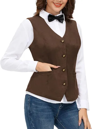 Vista 6 de GRACE KARIN Chaleco de chaleco vintage para mujer, vestido steampunk, chaqueta jacquard