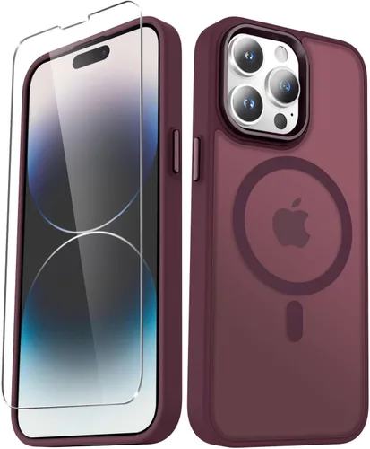 Vista 16 de YENAPOON Funda magnética mate para iPhone 11 con 1 protector de pantalla, compatible con Magsafe, translúcida esmerilada, delgada, a prueba