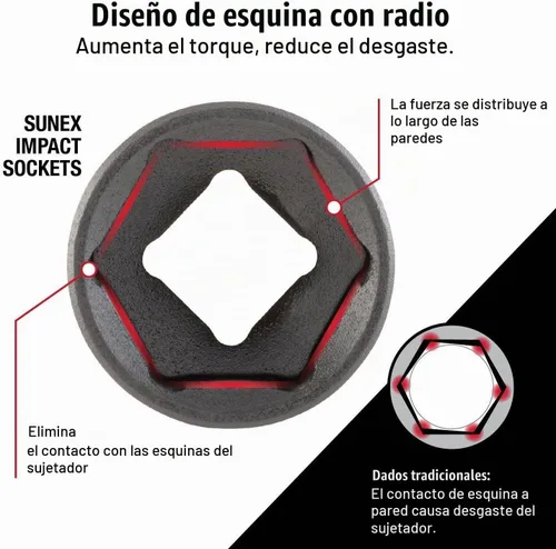 Vista 6 de 43PC 1/2" DR AE IMP JUEGO DE SOCKET, Negro