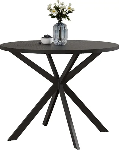 Vista 7 de ChooChoo - Mesa de comedor redonda de 31.5 pulgadas para 2 Negro