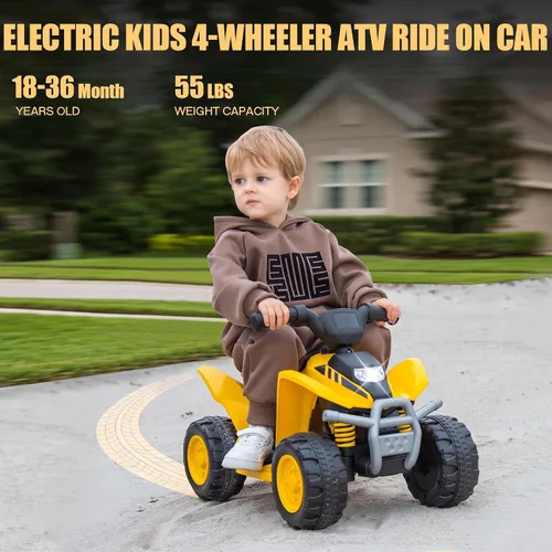 Vista 3 de Cuatrimoto de 6 V para niños, cuatrimoto eléctrico con licencia alimentada