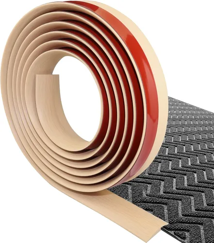 Vista 9 de Tira de Transición de Piso Autoadhesiva para Alfombras y Transiciones de Pisos, Tira de Borde de Recorte de PVC, Umbral Adecuado para Altura
