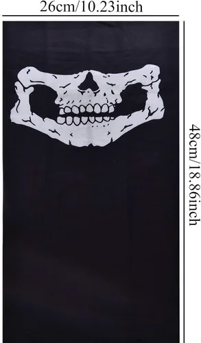 Vista 4 de 3 máscaras faciales transpirables con diseño de calavera pasamontañas sin costuras bufanda para la cabeza