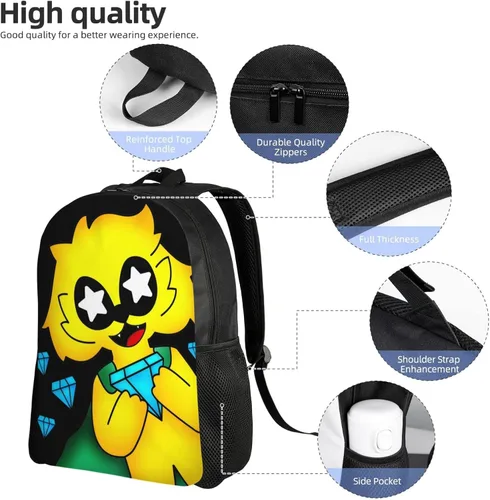 Vista 5 de Bolsa de lona casual multifuncional duradera al aire libre Mochila de dibujos animados Mochila Daypack Bookbag