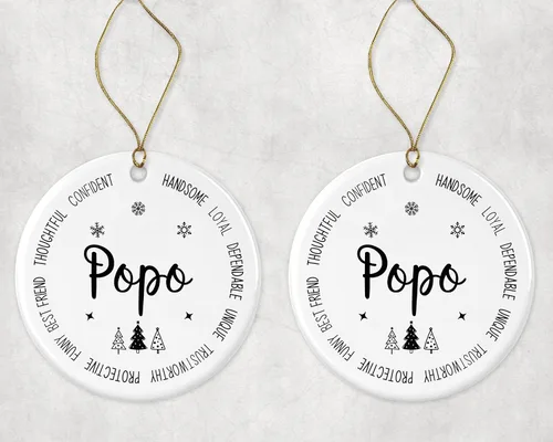 Vista 3 de Adorno descriptivo Popo, adorno de Navidad con el mejor regalo de Navidad Popo Ever, regalo de recuerdo de Navidad de hija o hijo, nuevo regalo