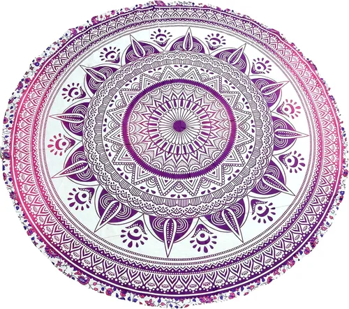 Vista 15 de Tapiz redondo de mandala indio, manta de playa, mantel de algodón gitano hippie bohemio, toalla de playa, esterilla de yoga