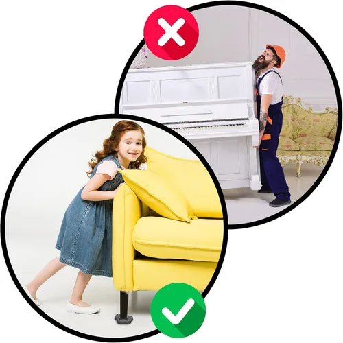 Vista 6 de Elevador de muebles resistente con 4 deslizadores para un movimiento fácil y seguro, rodillo para electrodomésticos adecuado para sofás, sofás cama