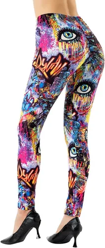 Vista 51 de Ndoobiy pantalones de yoga para mujer, pantalones de entrenamiento básicos, leggings impresos, leggings suaves y mantecosos Un juego