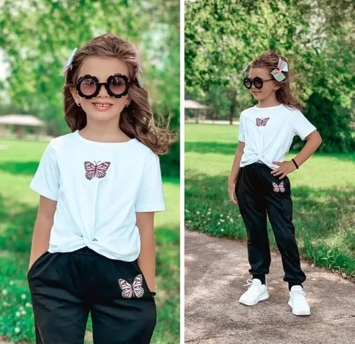 Vista 2 de Arshiner Conjuntos de ropa para niñas, teñido anudado, tops y pantalones deportivos, ropa deportiva, trajes deportivos de 4 a 13 años