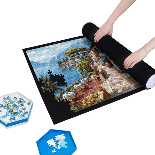 Vista 7 de Becko Puzzle Mat para rompecabezas de hasta 1500 piezas + bandejas de clasificación de rompecabezas