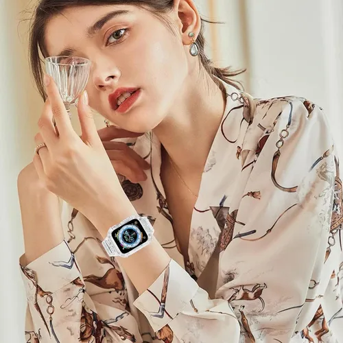 Vista 5 de Compatible con Apple Watch Band transparente de 1.929 in 1.811 in 1.772 in 1.732 in 1.654 in 1.614 in 1.575 in 1.496 in para mujeres y hombres