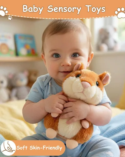 Vista 7 de Hámster parlante de peluche que repite lo que dices de Halobang, regalo para niños