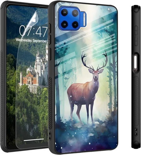 Vista 41 de Funda para Motorola Moto Edge 2022, cubierta trasera de vidrio templado con protector de pantalla, funda protectora a prueba de golpes para Motorola