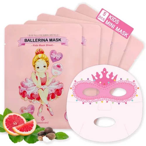 Vista 7 de peach and Máscara facial para niños, cuidado de la piel para niños, kit de día de spa para niñas, regalo perfecto para niñas de 6 a 8 años, paquete