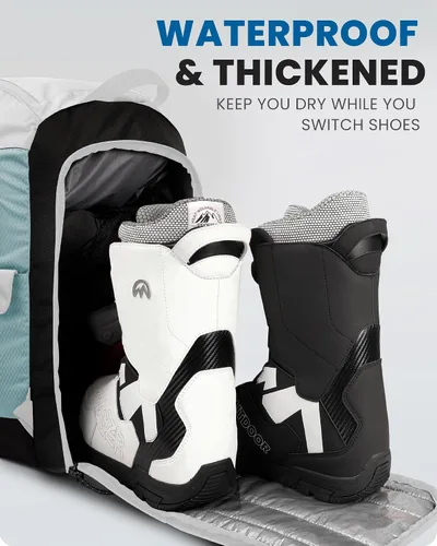 Vista 4 de OutdoorMaster Bolsa para botas de esquí de 50 l - Mochila de viaje para botas de esquí y snowboard con compartimento para casco Exterior e