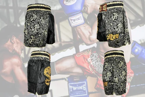 Vista 4 de Boxeo Muay Thai Shorts Trunks MMA Artes Marciales Kickboxing Lucha Deporte Ropa