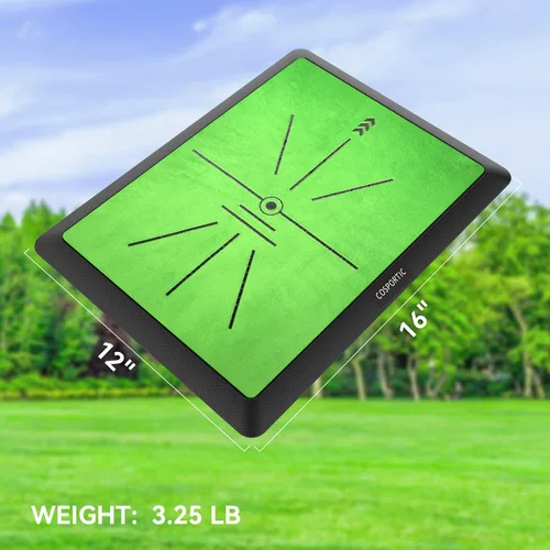 Vista 5 de COSPOPTIC Golf Hitting Mat with Swing Path Feedback, Heavy-Duty Rubber Base Anti-Slip Golf Training Mat, Extra Replaceable Surface, Portable