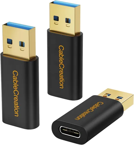 Vista 9 de CableCreation Adaptador USB C hembra a USB macho, USB 3.1 5Gbps USB C a A adaptador hembra para portátiles Logitech StreamCam VR Link para carga