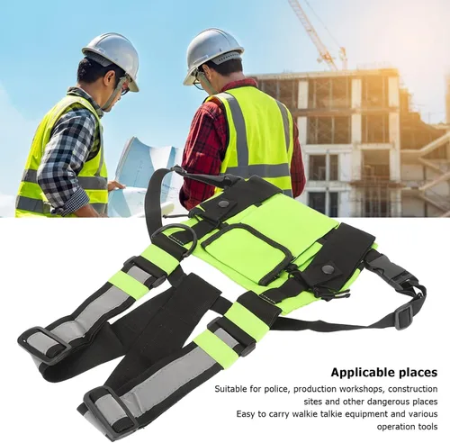 Vista 5 de Bolsa de arnés de radio en el pecho, radio universal de dos vías Walkie Talkie para buscar elementos esenciales, bolsa táctica Oxford para el pecho