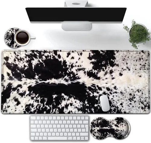 Vista 12 de Alfombrilla de mouse grande para juegos, protector de escritorio impermeable extendido (31.5 x 11.8 pulgadas), ergonómico de espuma viscoelástica