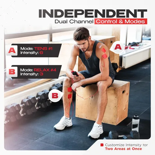 Vista 8 de Unidad TENS Estimulador Muscular Ultra para Alivio del Dolor y Recuperación, Máquina TENS EMS con Modo Estable PMS, Máquina de Estimulación de Doble
