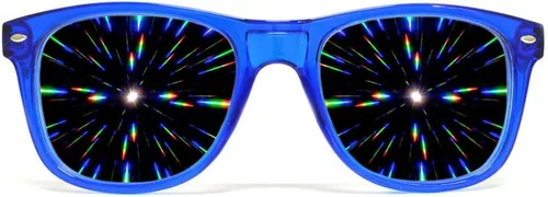 Vista 15 de Gafas de sol con difracción. Efecto prisma 3D de caleidoscopio multicolor. Gafas delirantes de GloFX.