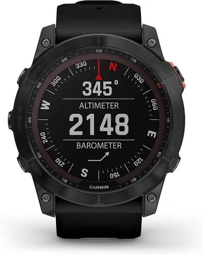 Vista 2 de Garmin Fenix 7X - Reloj GPS multideportivo impermeable con pantalla solar de 1.4 pulgadas con linterna LED integrada y Bluetooth