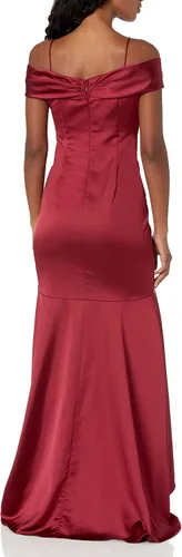 Vista 2 de Adrianna Papell Vestido de satén con hombros descubiertos para mujer