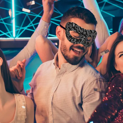 Vista 5 de SIQUK Máscaras de máscaras de metal veneciano para parejas, máscara de disfraz de Halloween, máscara de Mardi Gras para parejas, mujeres y hombres