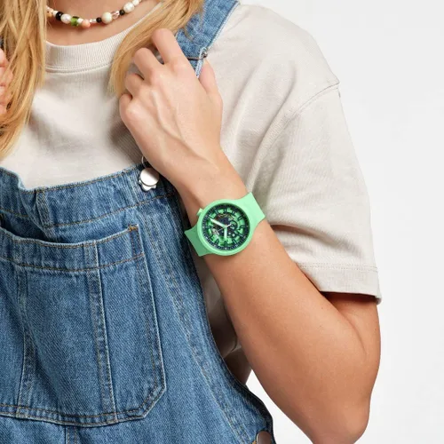 Vista 3 de Swatch Reloj Unisex FRESH SQUEEZE (Modelo SB01G101), Verde, Reloj estándar