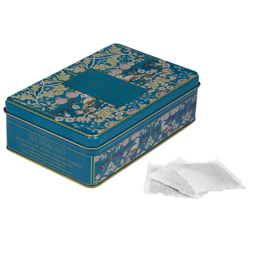 Vista 9 de Nuevo té inglés Song Thrush Tea Sampler Lata con 72 bolsas de té negro Desayuno inglés + mezclas Earl Grey