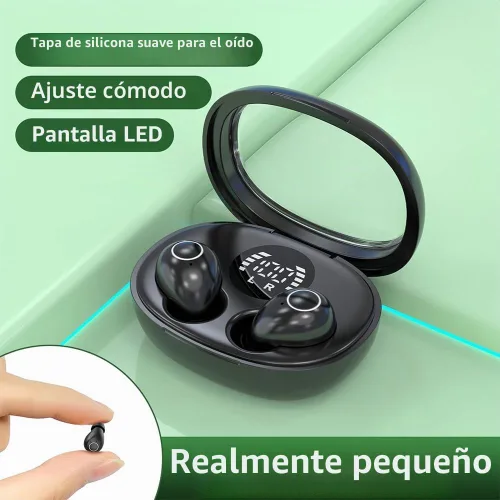 Vista 4 de Pequeños auriculares invisibles para dormir, inalámbricos más pequeños, Bluetooth, de perfil bajo, microdiminutos y discretos, con micrófono
