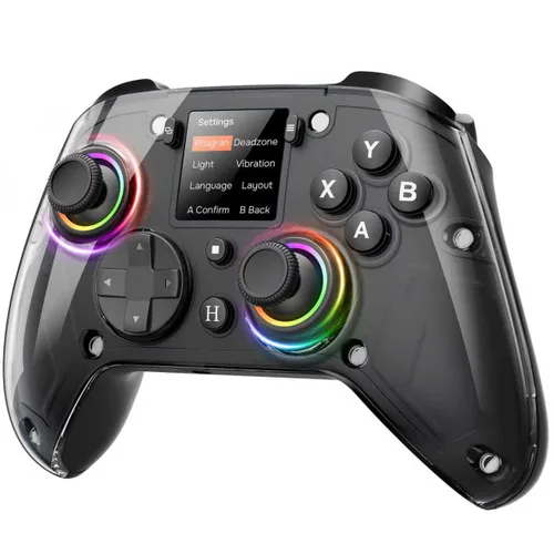 Vista 11 de GUSGU G7 Wireless Gaming Controller with Interactive Screen, 1000Hz Polling Rate, Hall Joysticks & Triggers, 4 Programmable Buttons, Compatible with