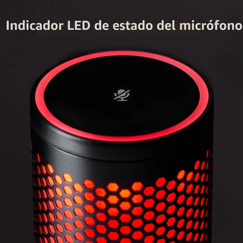 Vista 5 de HyperX QuadCast 2 - Micrófono USB para juegos, transmisión y podcasting, con controles integrados, iluminación LED, soporte de choque extraíble, PC