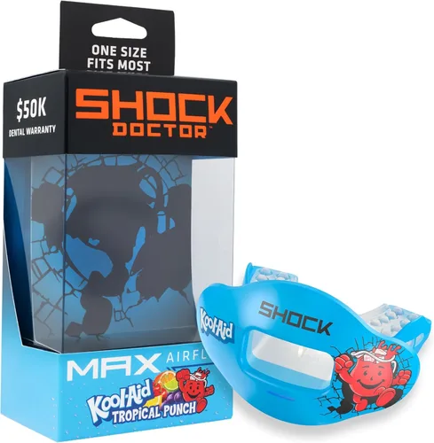 Vista 18 de Shock Doctor Max Airflow - Protector de labios, protección completa de la boca compatible con brackets, protector labial, protector bucal de ajuste