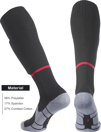 Vista 4 de APTESOL - Calcetas de fútbol hasta la rodilla (paquetes de 135) Calcetas acojinadas para niños, jóvenes, adultos, para equipos deportivos OTC