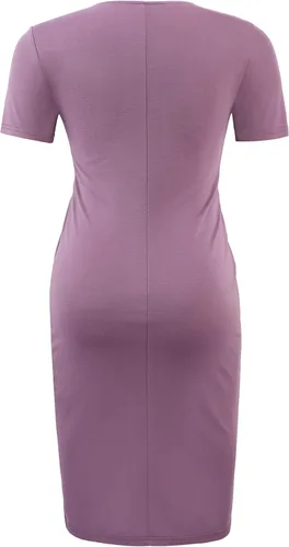 Vista 6 de AONESX Elegante vestido de maternidad de manga corta para uso casual, trabajo, vestido de baby shower, vestido de maternidad para sesión de fotos