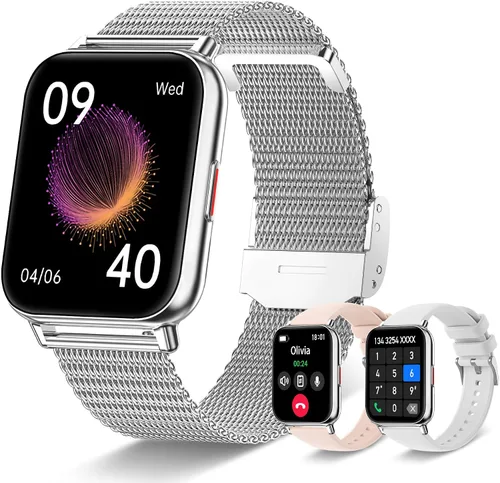 Vista 8 de Iaret Reloj inteligente (respuesta/hacer llamadas), relojes inteligentes para mujer, rastreador de actividad física con monitor de frecuencia