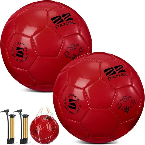 Vista 9 de Shappy 2 pelotas de fútbol a granel con bomba, bolsa de malla, tamaño oficial 3, 4, 5, pelota de fútbol colorida para interiores y exteriores