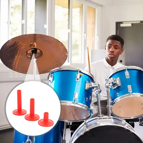 Vista 8 de Tubo de platillo, 12 piezas, accesorios de repuesto para platillo, soporte de platillo, funda de tambor para percusión, piezas de platillo rojo