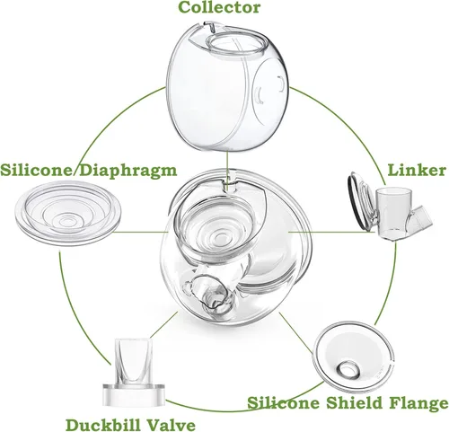 Vista 4 de Accesorios para extractor de leche portátil, taza colectora de leche, compatible con TSRETE S12/S9, Kmaier S12 - Extractor de leche portátil, copa