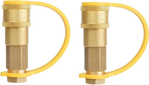 Vista 7 de South Bend Components Válvula de cierre de propano RV de 1/4 pulg. de conexión rápida hembra para propano/gas natural/aire, 100% latón sólido